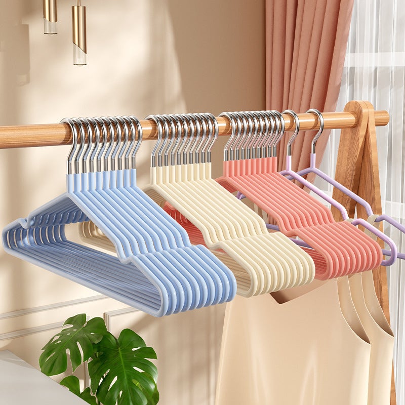 Non-Slip Dipped Plastic Clothes Hanger Clothes Rack Household Thickened Clothes Bracing Seamless Clothes Hanger - Image 2